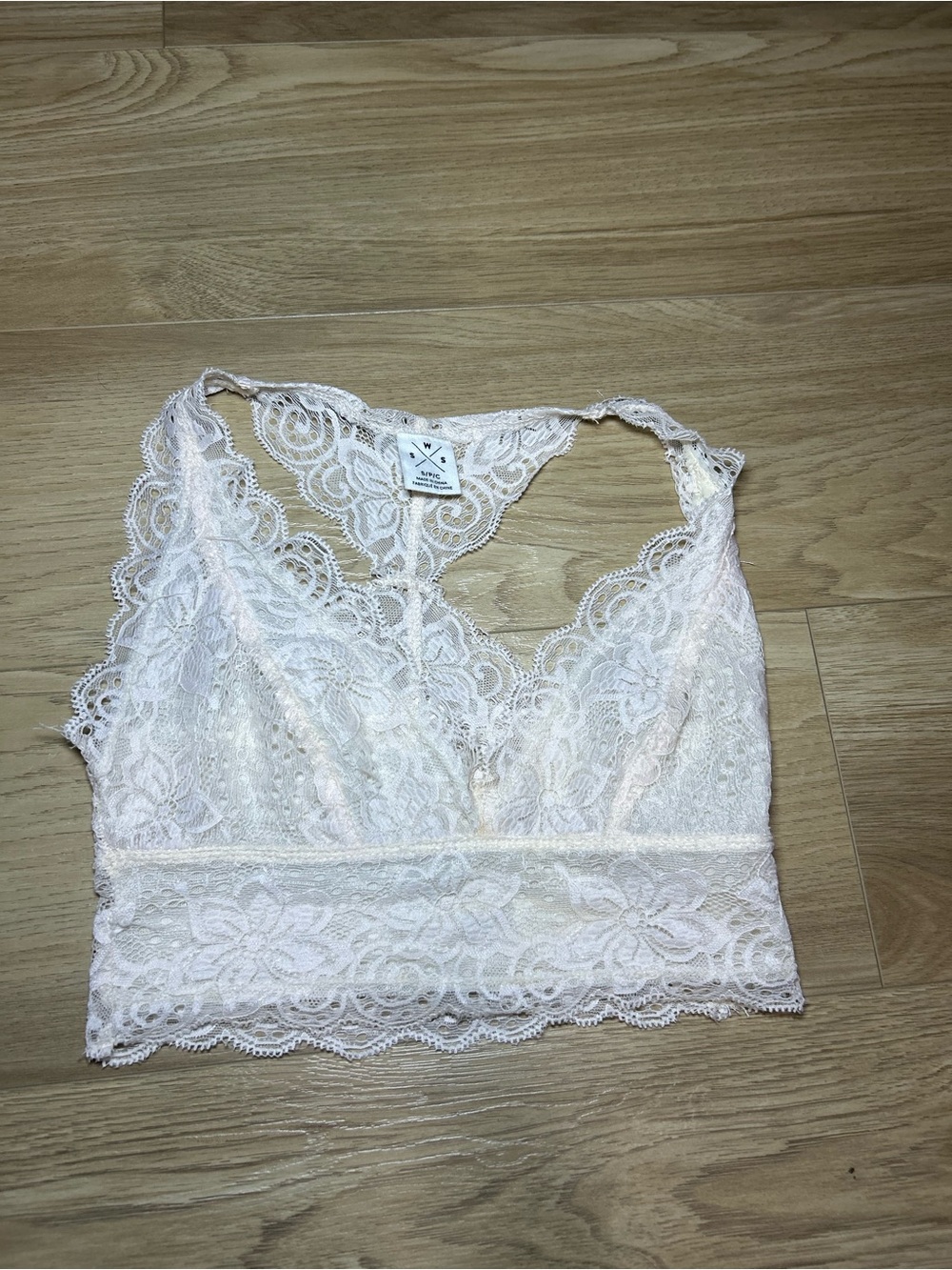 Delicate Lace Bandeau Bralette - Soft Pink